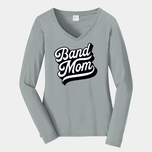 Band Mom  - Ladies Long Sleeve Fan Favorite V Neck Tee Thumbnail