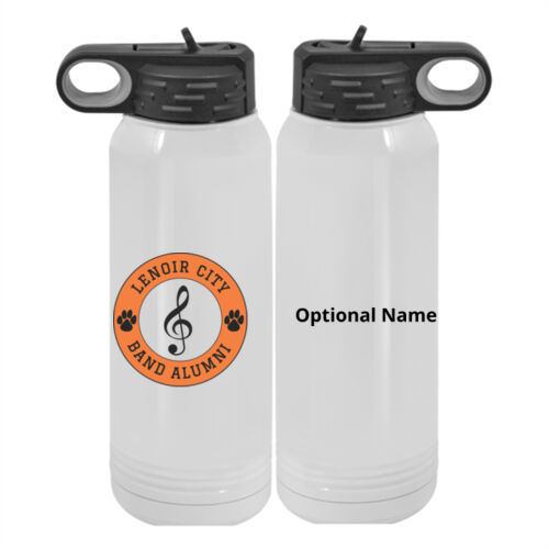 LCBA Personalized  - Custom 30 oz. NO MIMINUM White Stainless Steel Vacuum Insulated Water Bottle Thumbnail